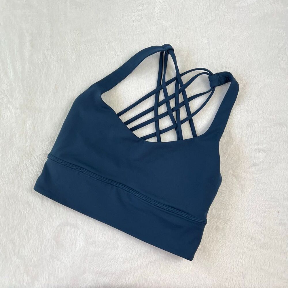 Lululemon Free To Be Wild Long Line Sports Bra 4 Blue Women